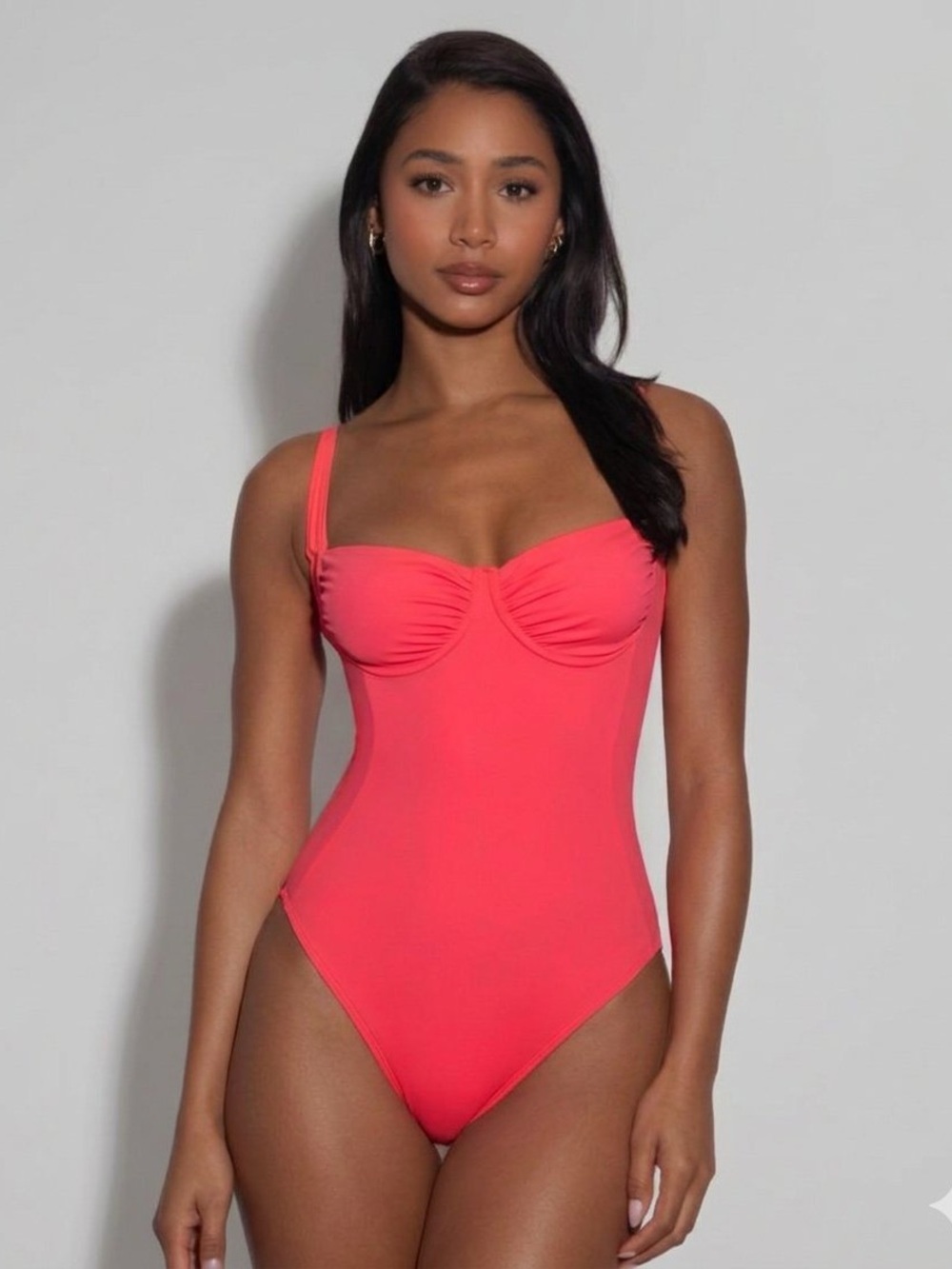 TA3 Sweetie One Piece Swimsuit Hot Coral - Extra Long Torso- Corset - Sz M NWT